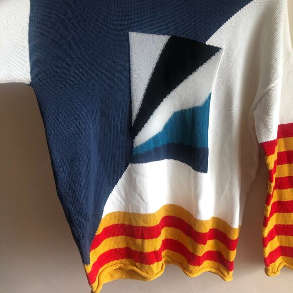 Rare Joesph Graphic Abstract Intarsia Sweater - Picture 4 of 8